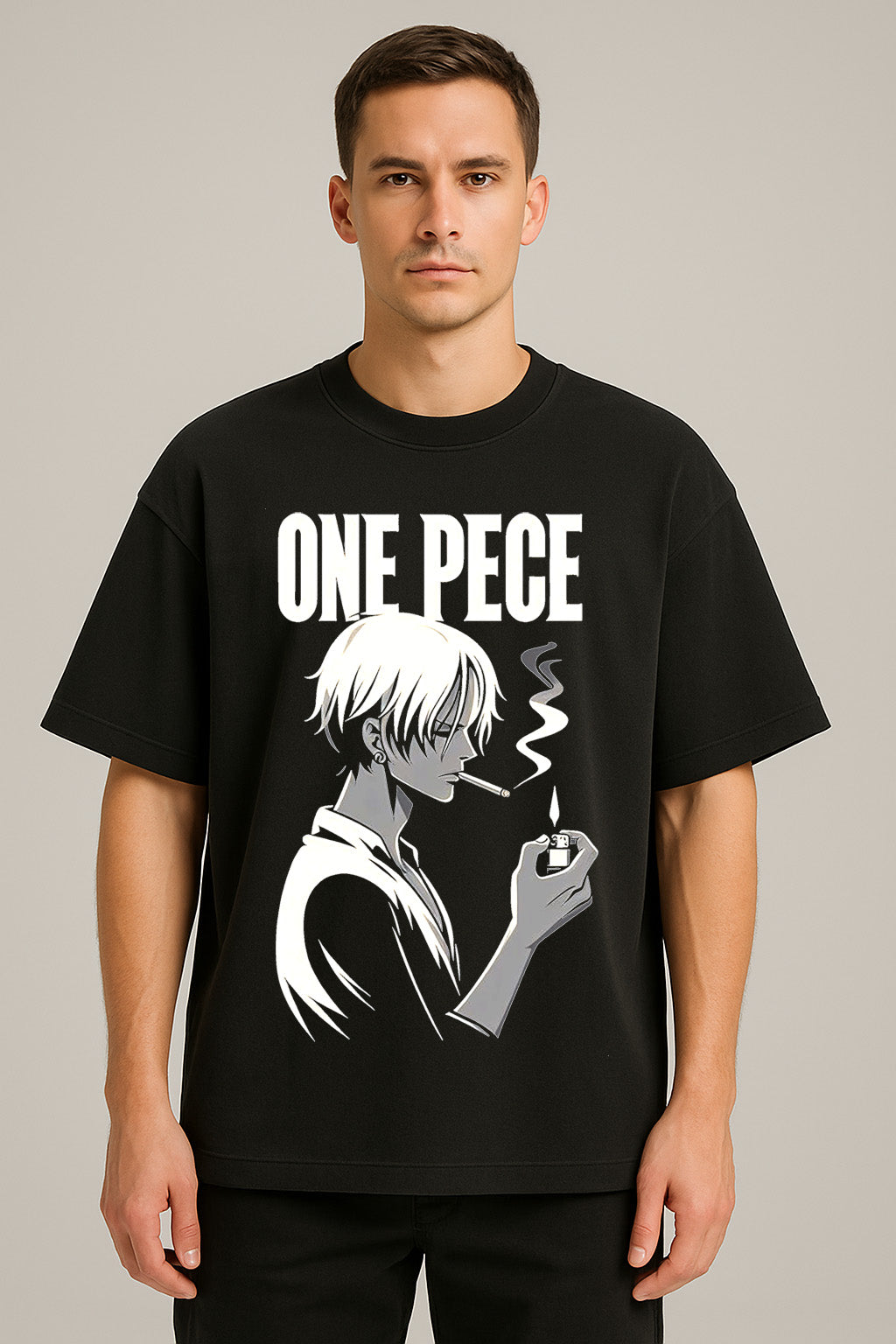 anime baskılı oversize tişört