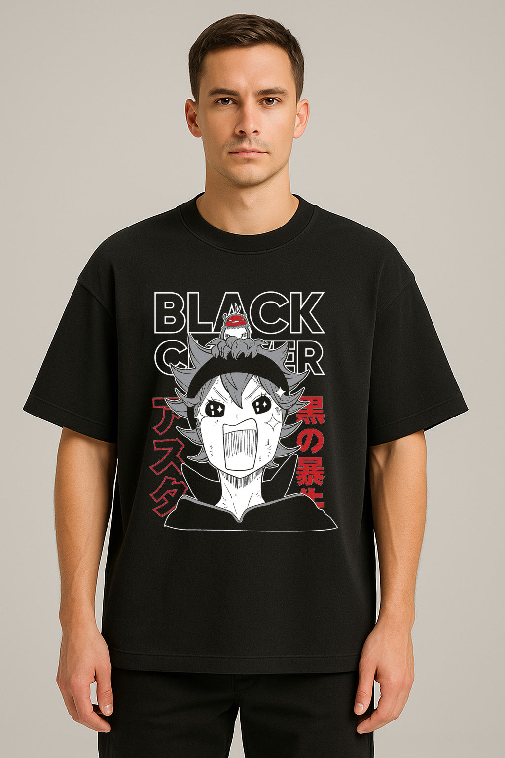 anime baskılı oversize tişört