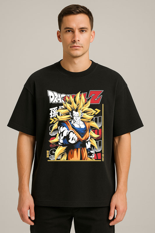 anime baskılı oversize tişört