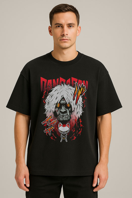 anime baskılı oversize tişört