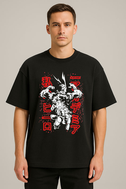 anime baskılı oversize tişört