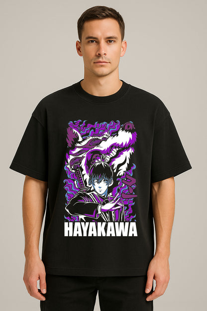 anime baskılı oversize tişört