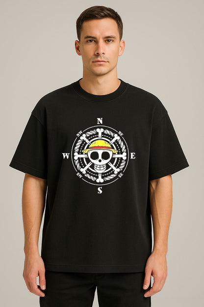 anime baskılı oversize tişört