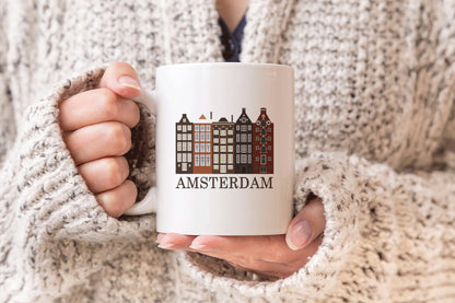 Amsterdam Şehir Baskılı Porselen Kupa