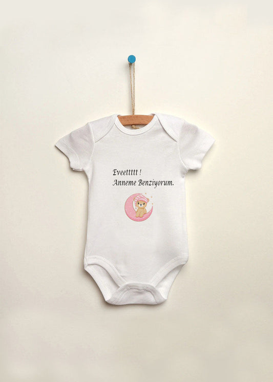 Anneme benziyorum baskılı bebek zıbın