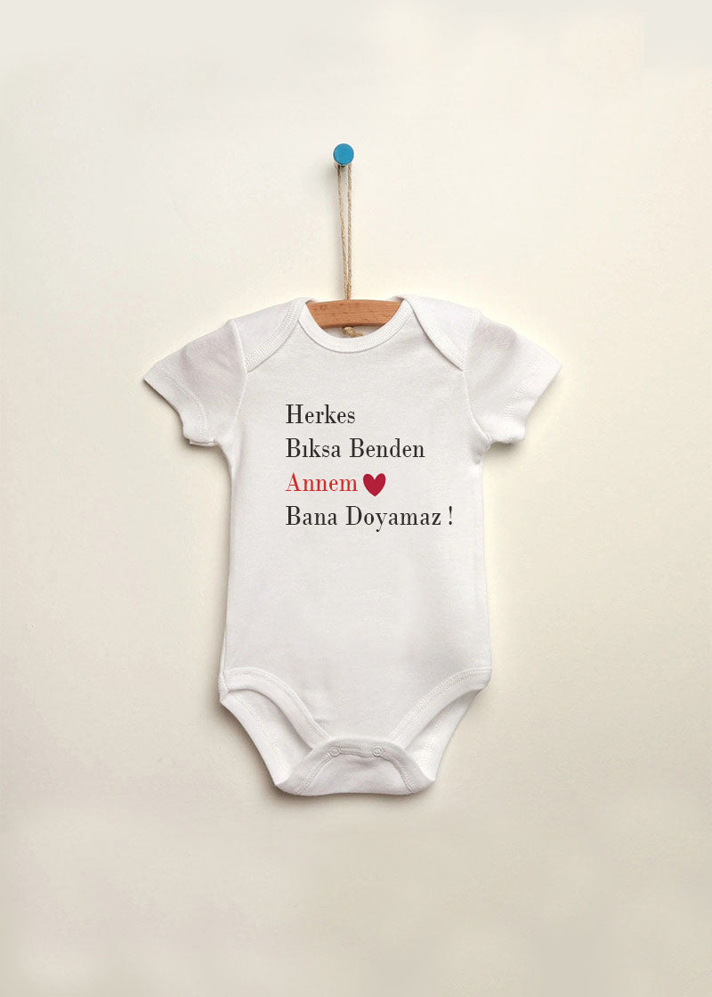 Anne baskılı bebek zıbın