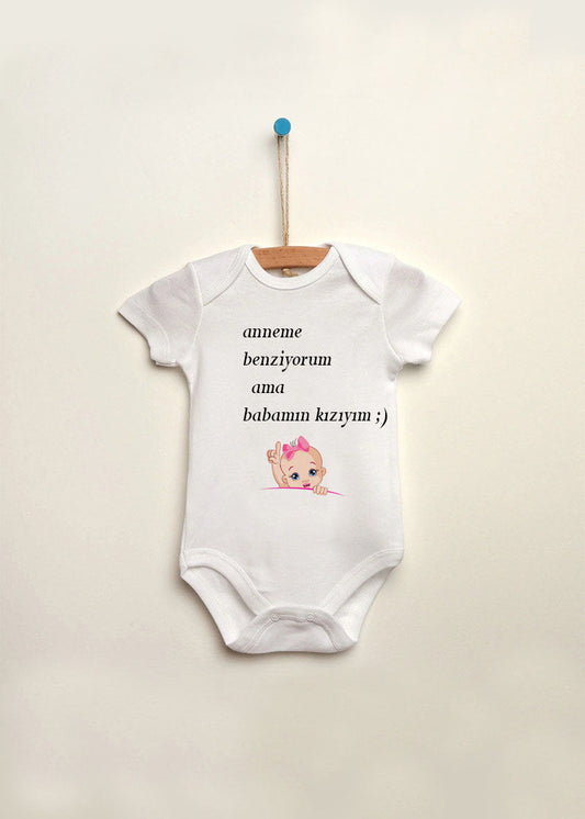 babamın kızıyım baskılı bebek zıbın