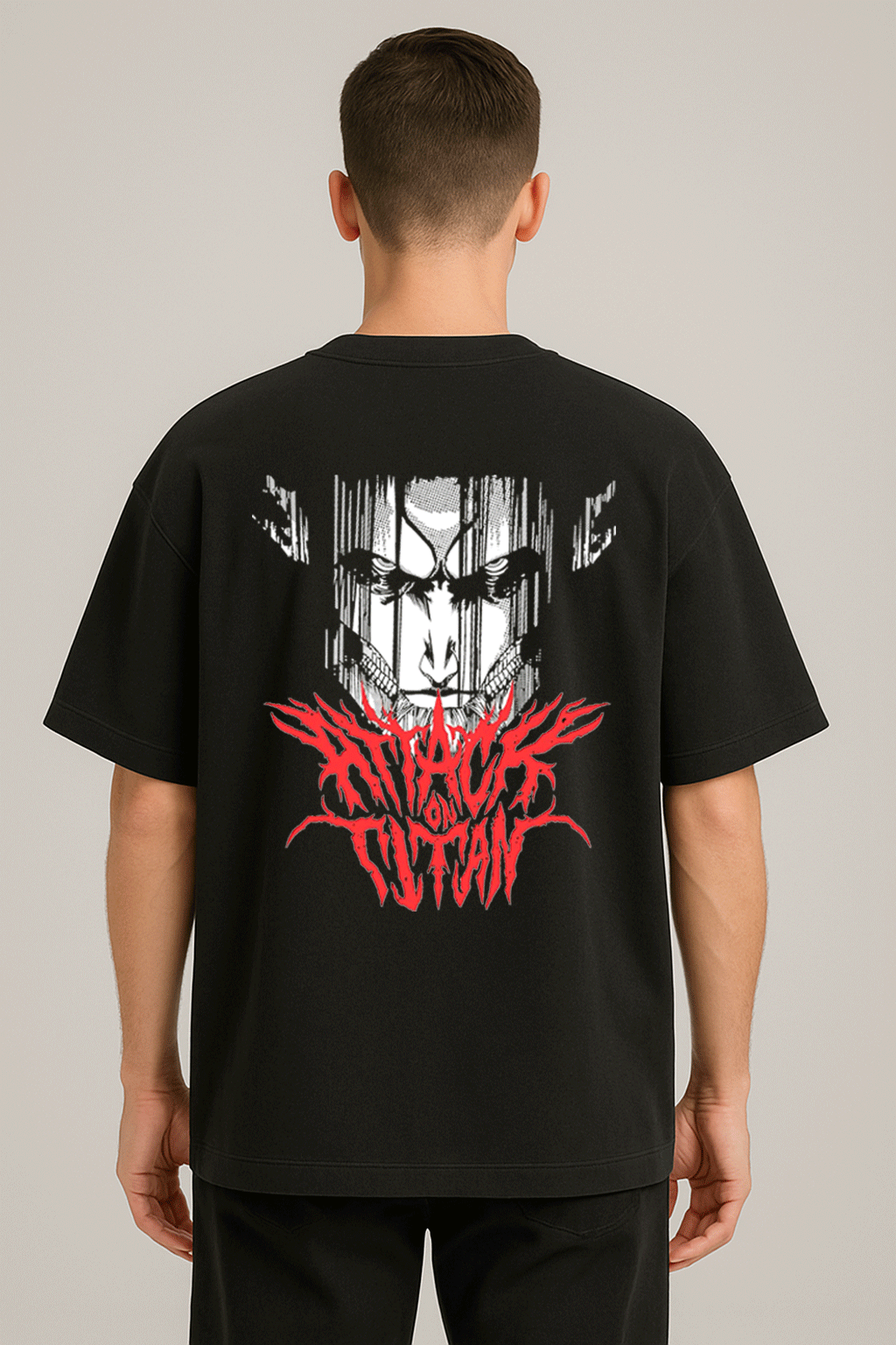 anime baskılı oversize tişört