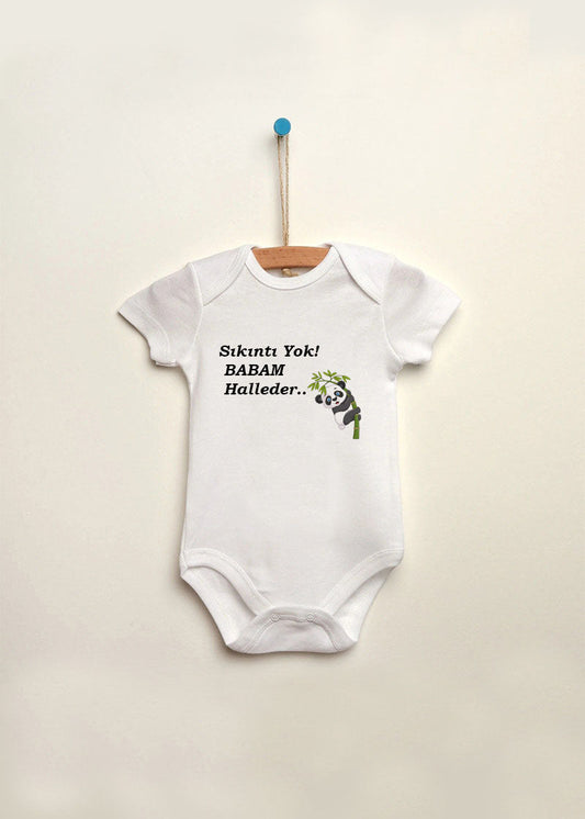 babam halleder baskılı bebek zıbın