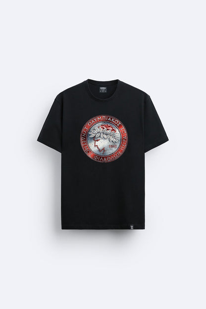 antik baskılı regular tişört