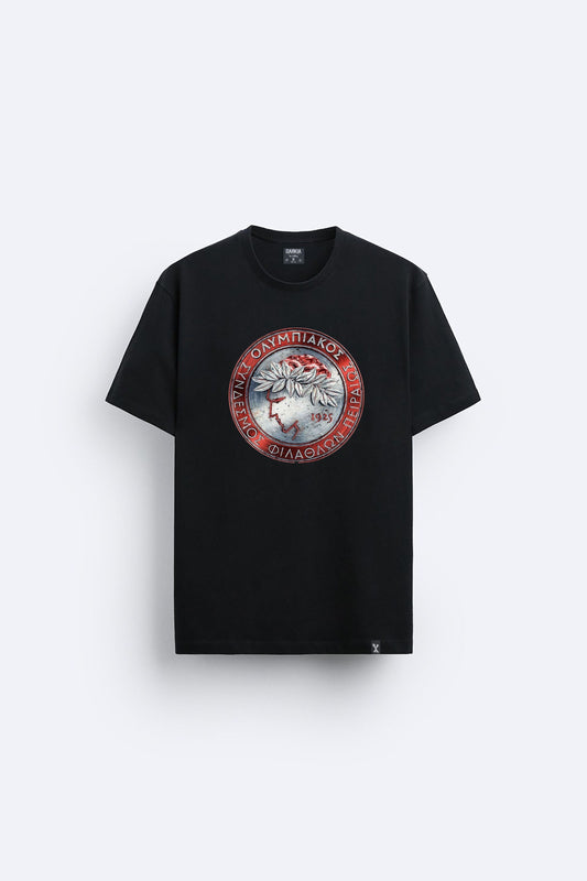 antik baskılı regular tişört