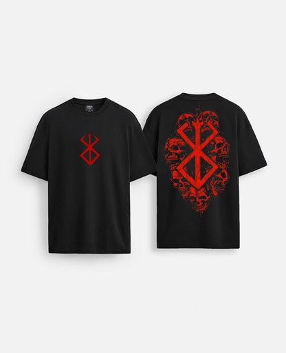 Berserk baskılı oversize tişört