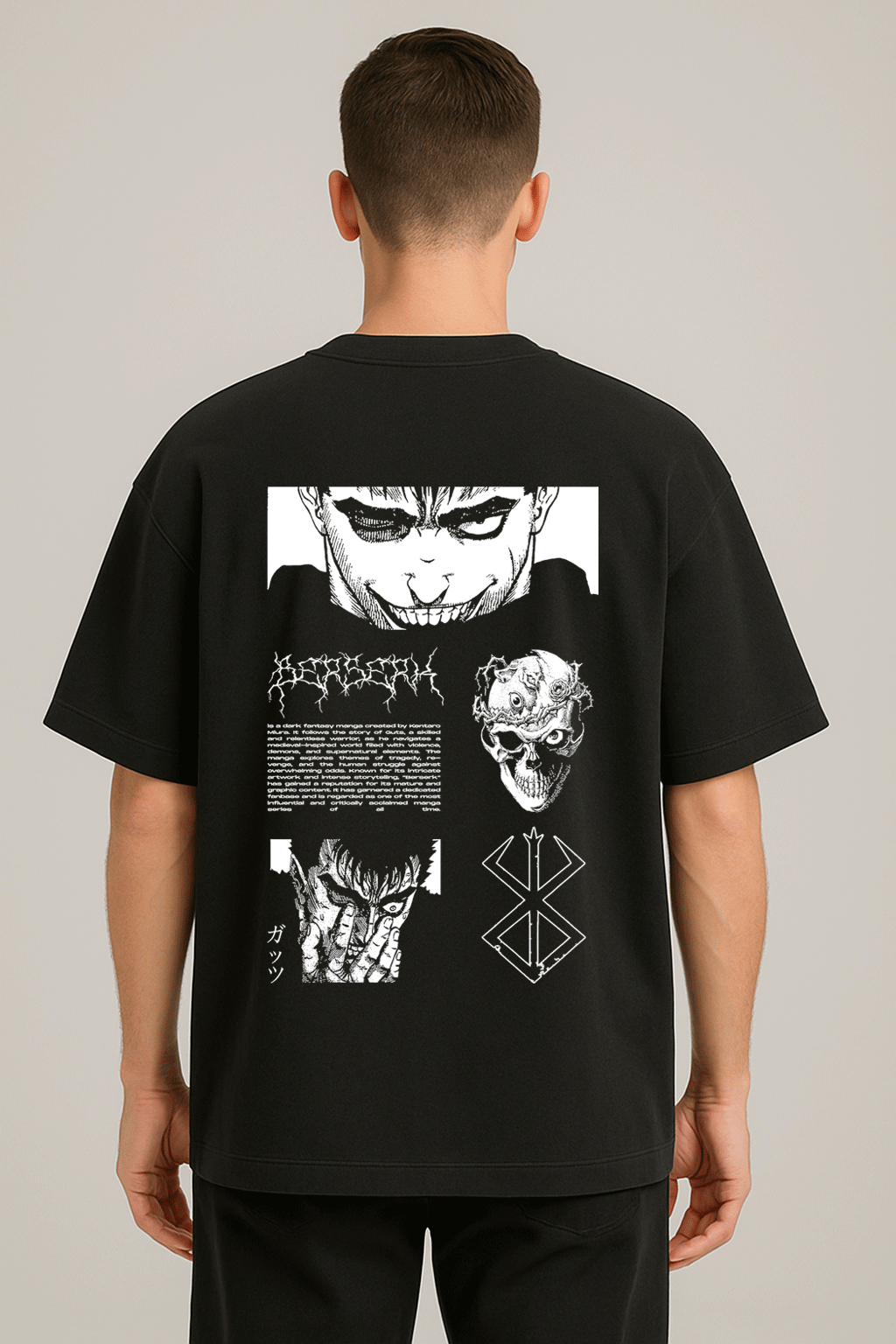 anime baskılı oversize tişört