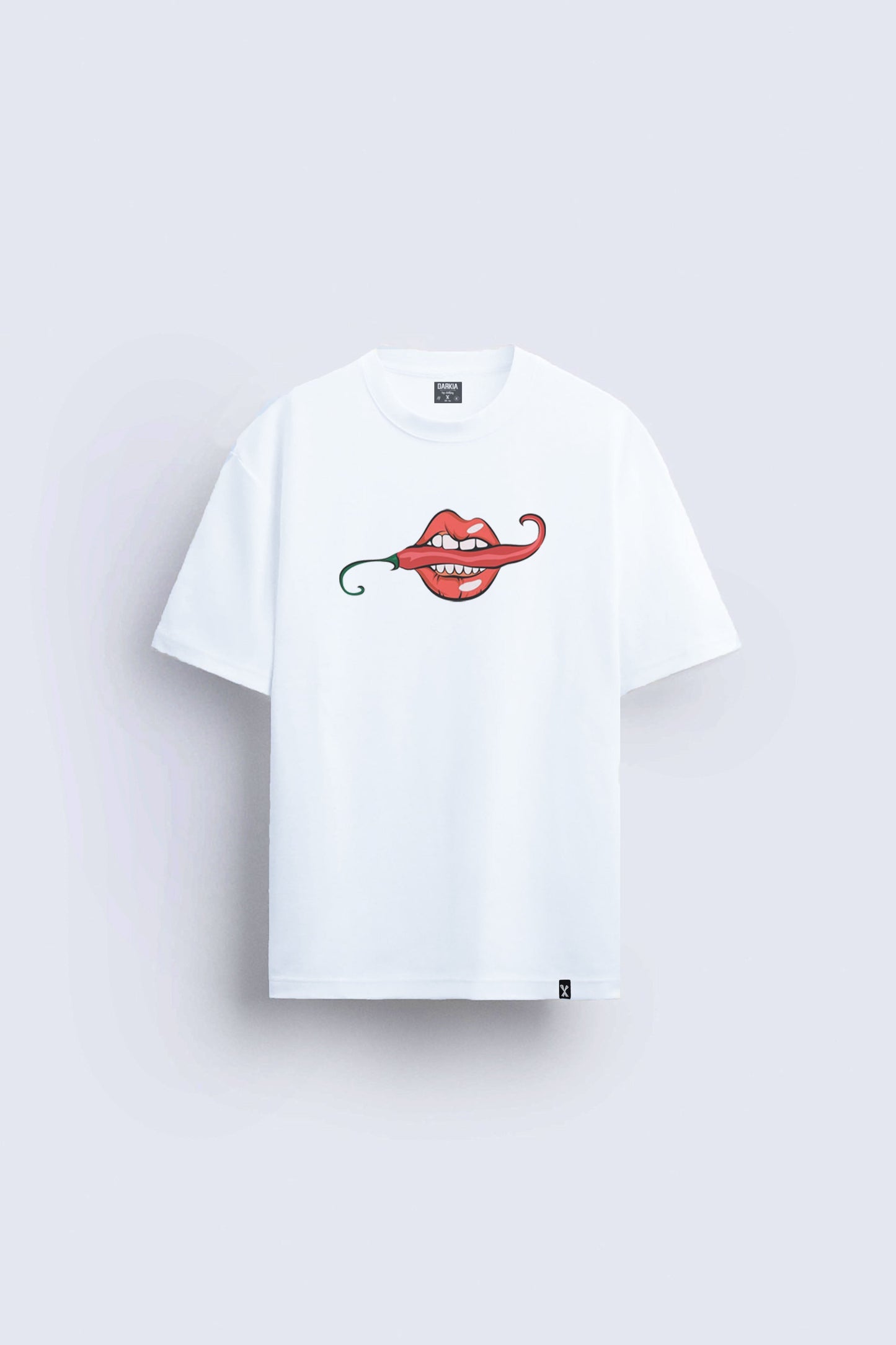 minimal baskılı beyaz oversize tişört