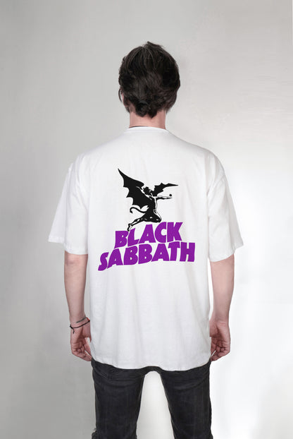 Black Sabbath baskılı oversize tişört