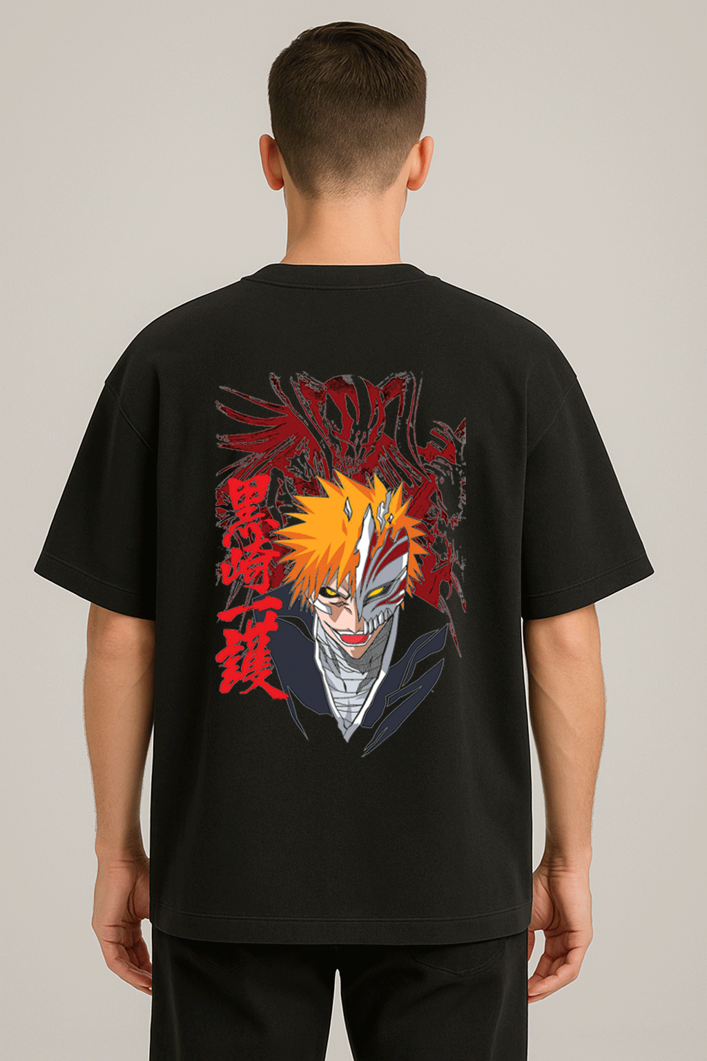 anime baskılı oversize tişört