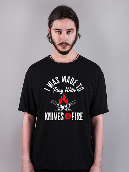 şef baskılı oversize tişört