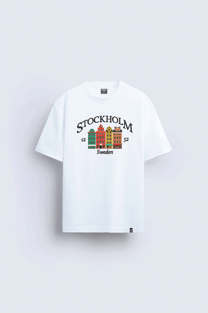 city şehir baskılı oversize tişört