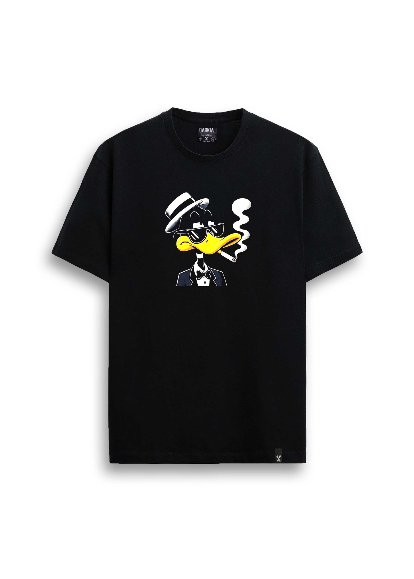 çizgi film baskılı regular siyah tişört