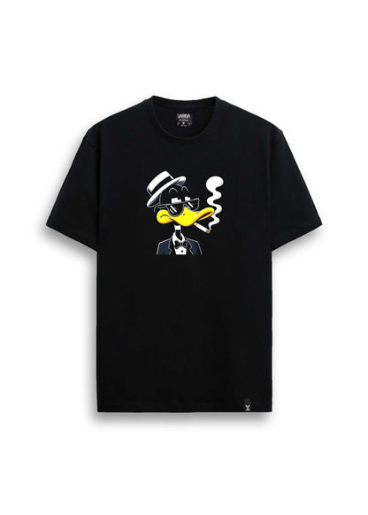 çizgi film baskılı regular siyah tişört