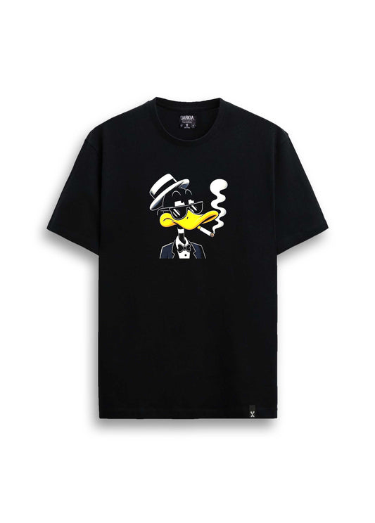 çizgi film baskılı regular siyah tişört
