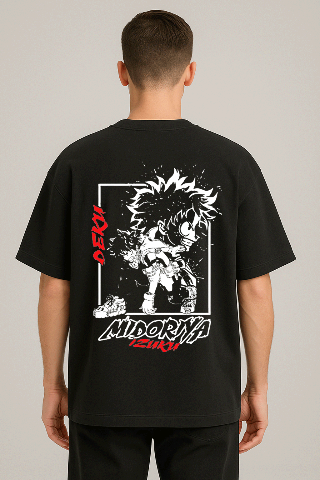 anime baskılı oversize tişört