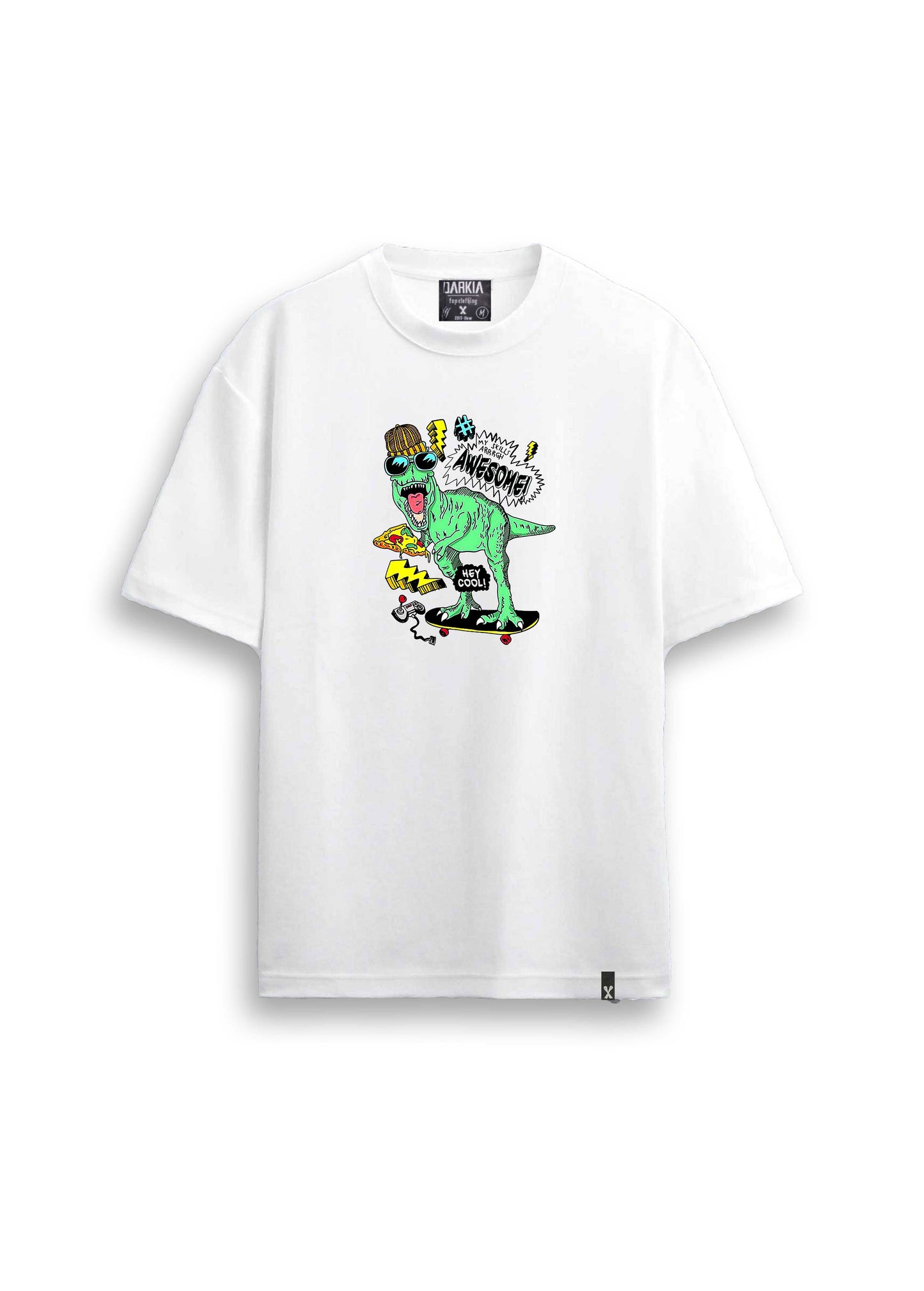 dinozor baskılı regular beyaz tişört