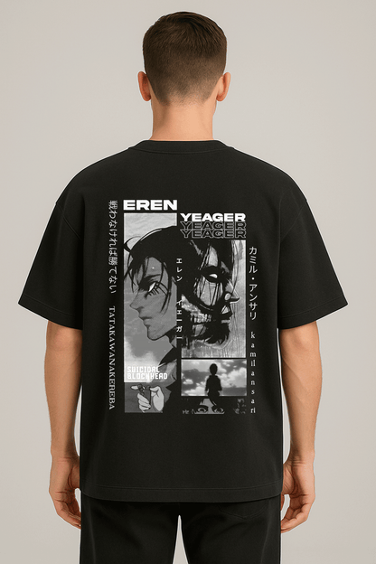 anime baskılı oversize tişört