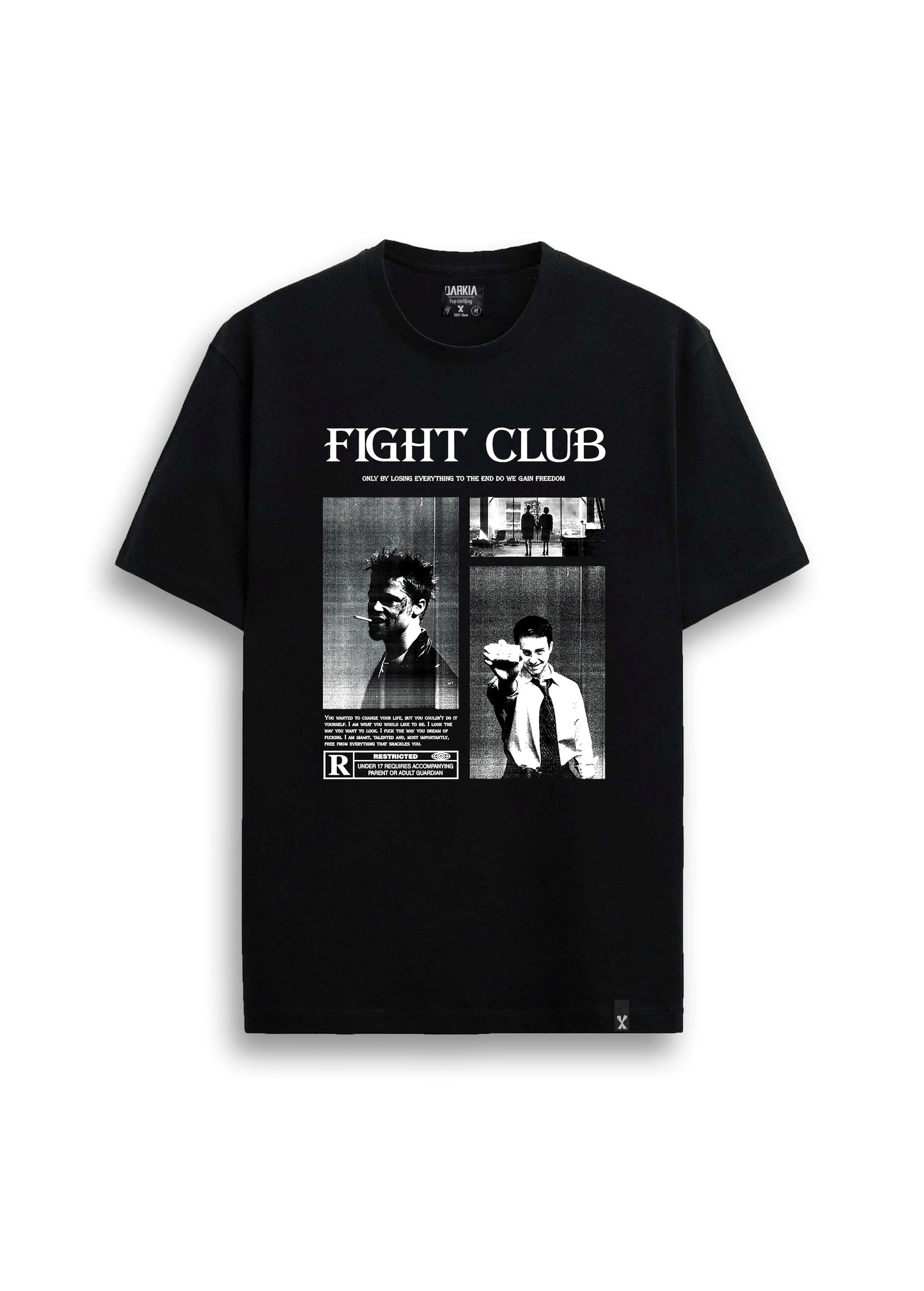 fıght club baskılı oversize tişört