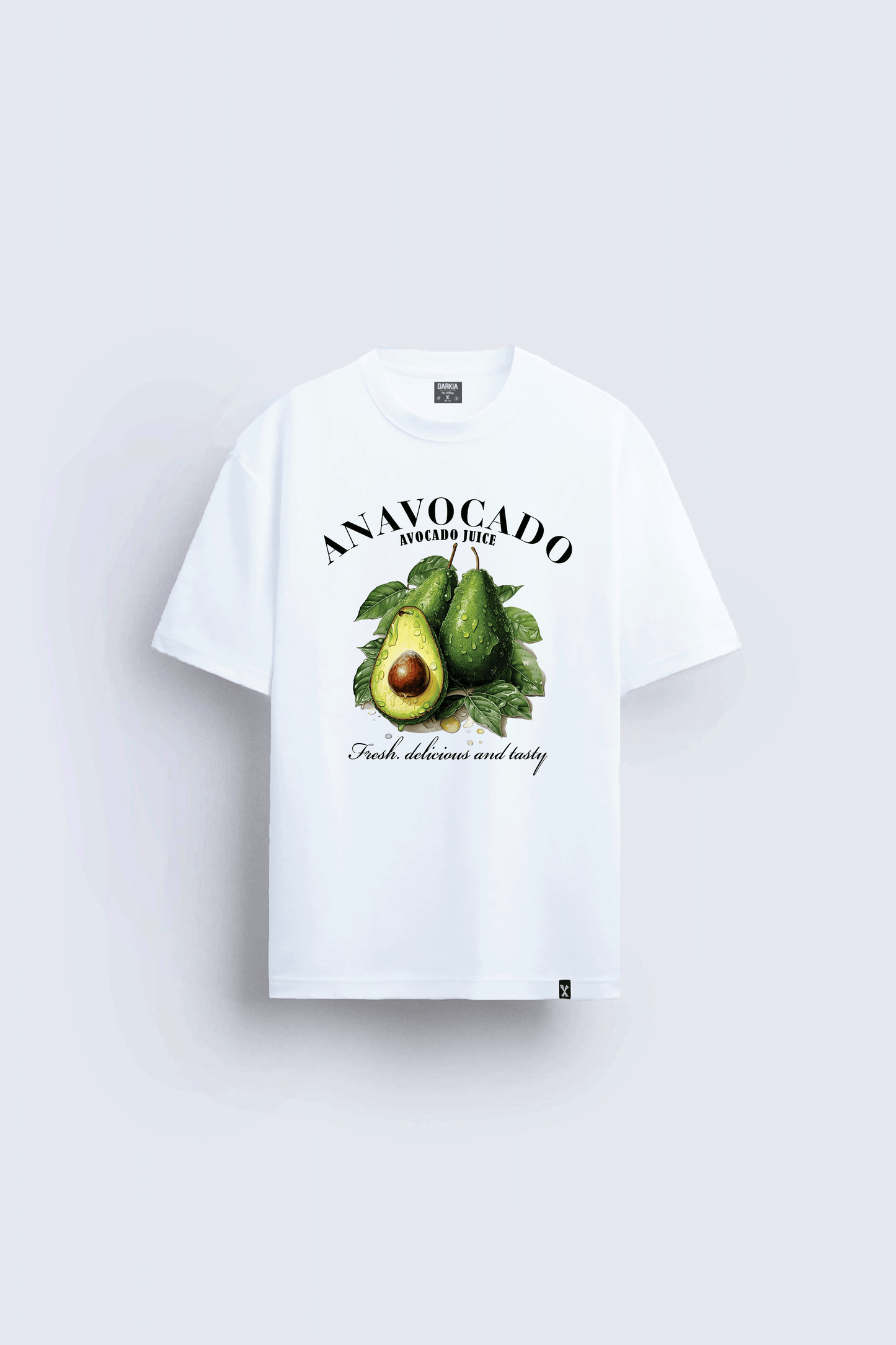 avocado baskılı oversize beyaz tişört