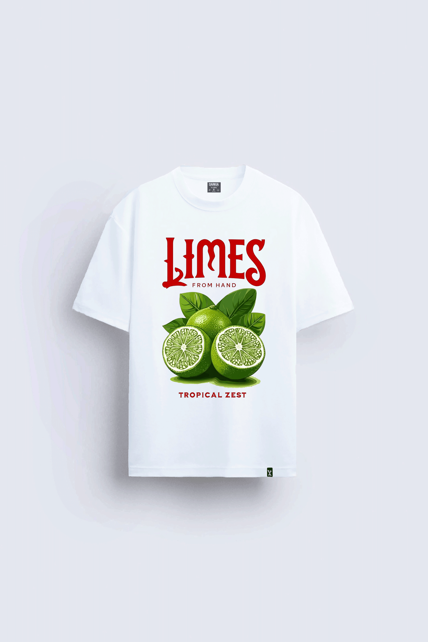 lime baskılı oversize beyaz tişört