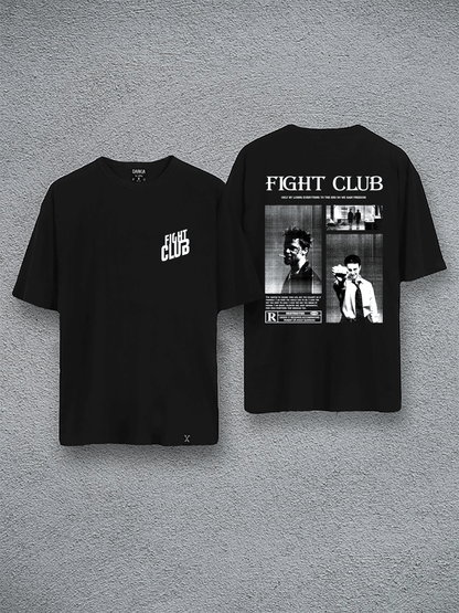 fıght club baskılı oversize tişört