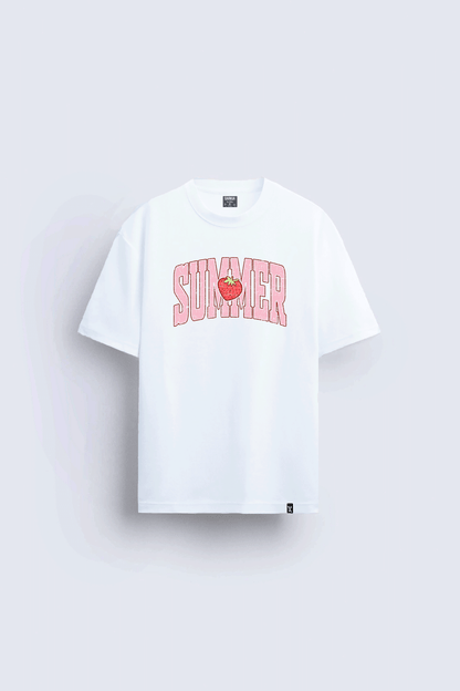 Summer Yaz Koleksiyonu Baskılı Beyaz Tişört