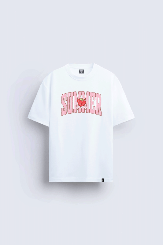 Summer Yaz Koleksiyonu Baskılı Beyaz Tişört