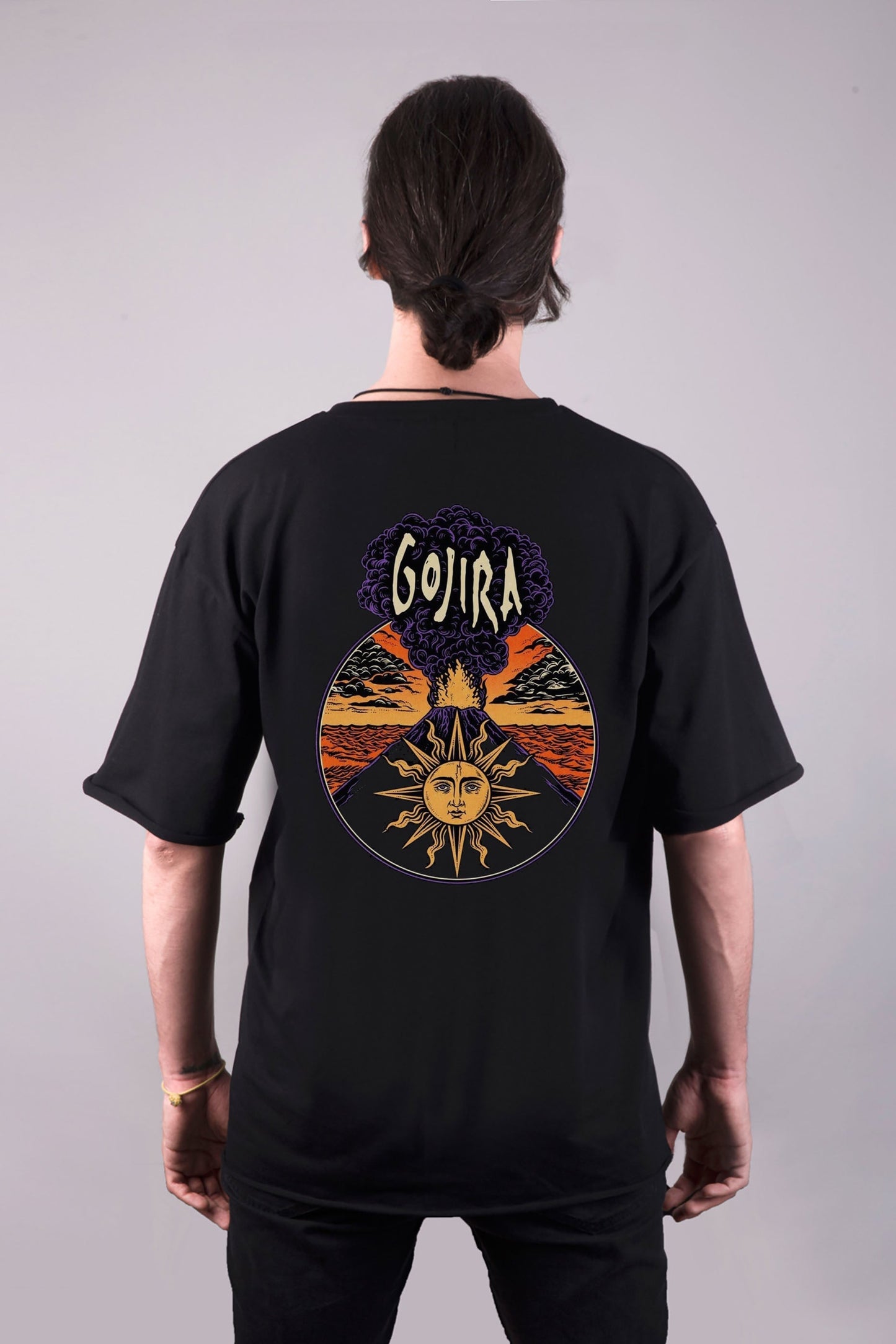 Gojira baskılı oversize tişört