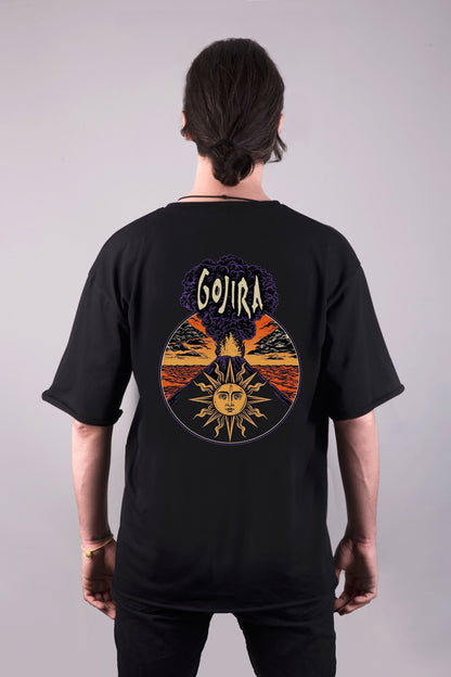 Gojira baskılı oversize tişört