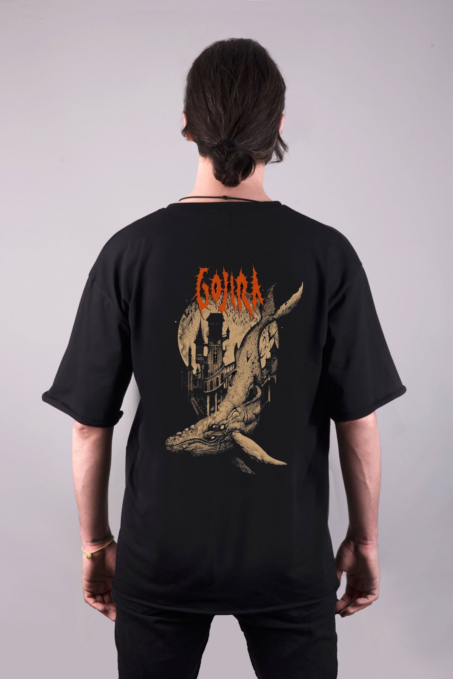 Gojira baskılı oversize tişört