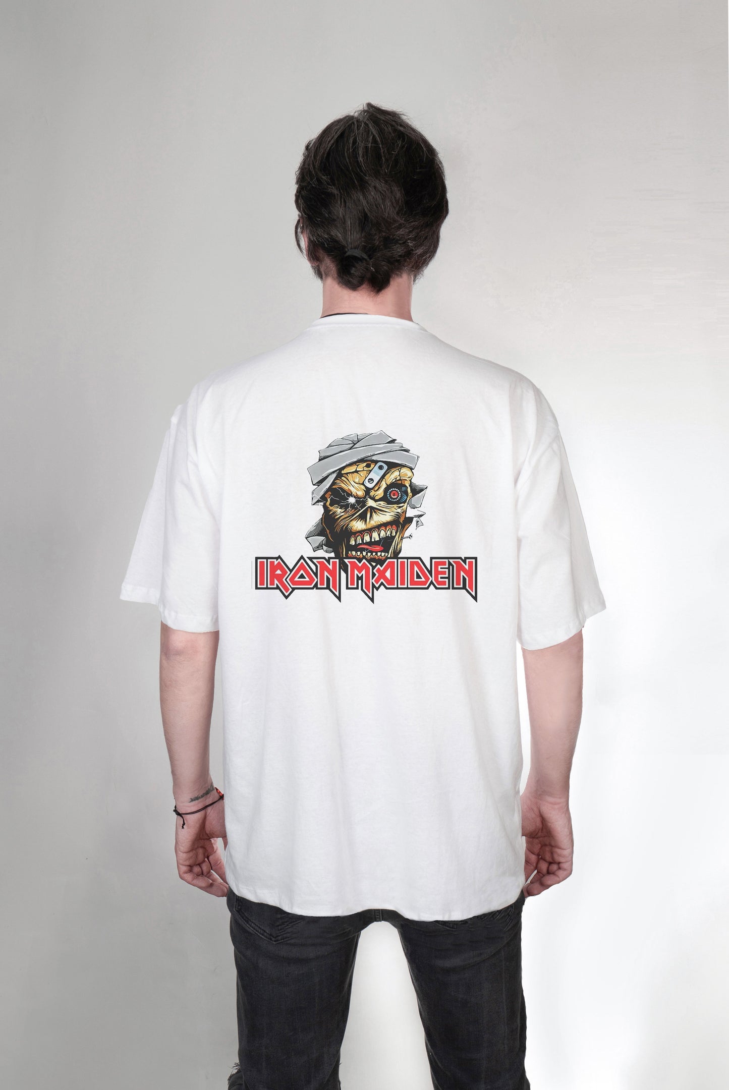 Iron Maiden baskılı oversize tişört