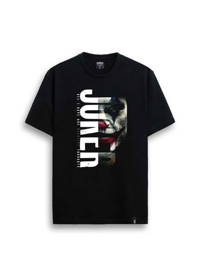 joker baskılı regular siyah tişört