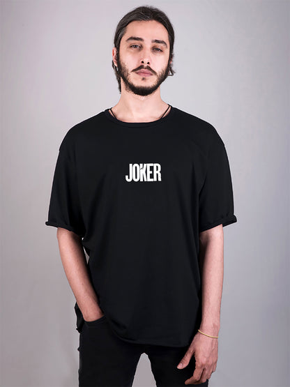 joker baskılı oversize siyah tişört