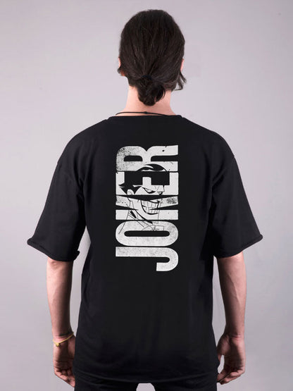 joker baskılı oversize siyah tişört