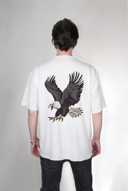 Kartal baskılı oversize tişört