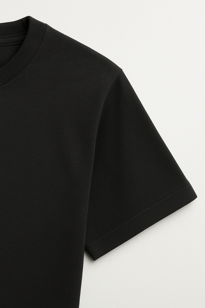 Türk Bozkurt Baskılı Bisiklet Yaka Siyah  Tişört