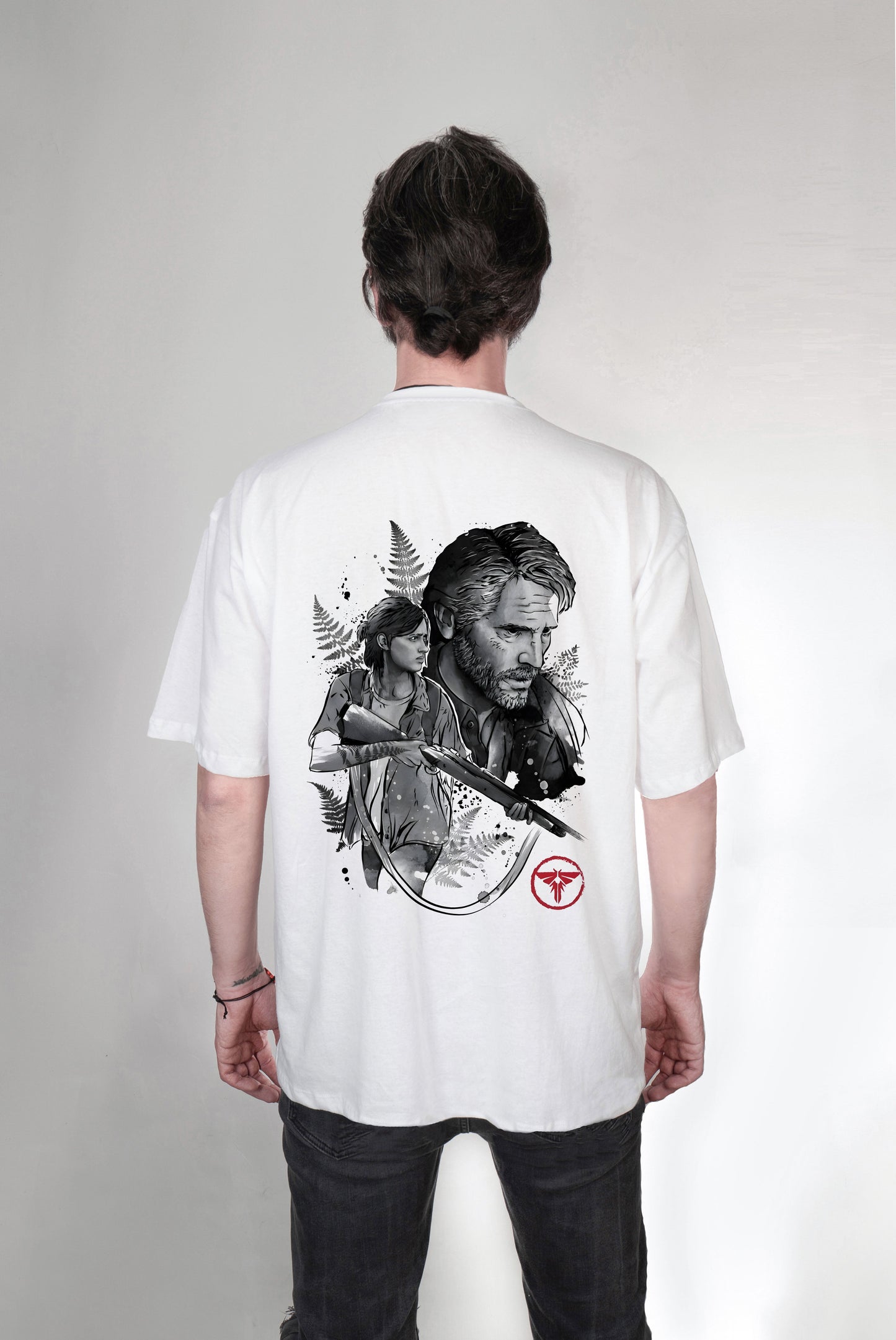 Last of us baskılı oversize tişört