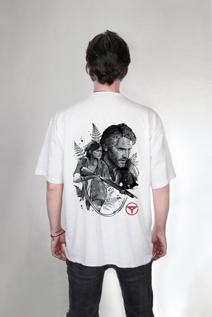 Last of us baskılı oversize tişört