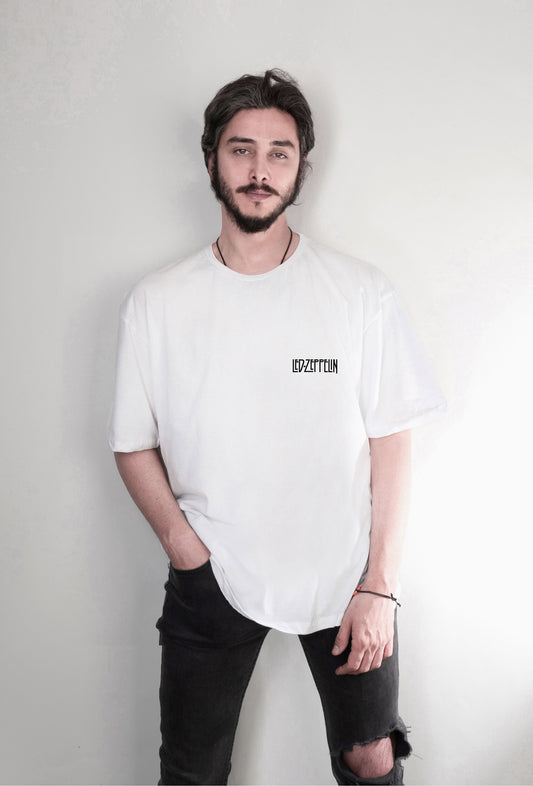 Led Zeppelin baskılı oversize tişört