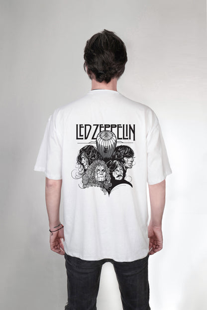 Led Zeppelin baskılı oversize tişört