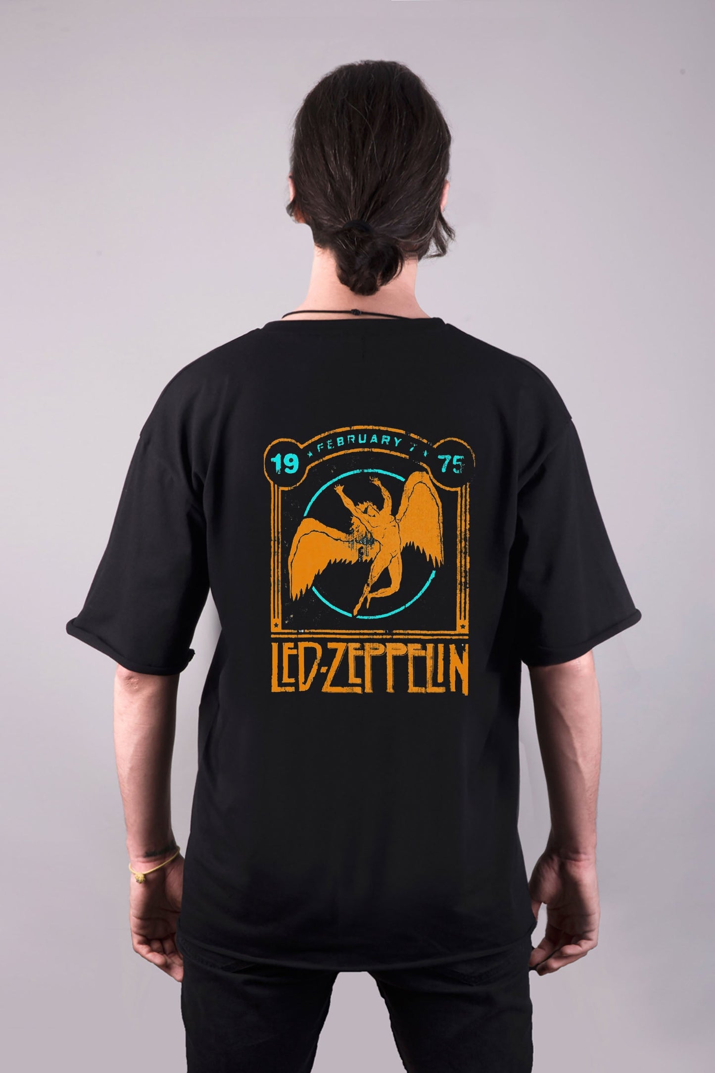 Led Zeppelin baskılı oversize tişört