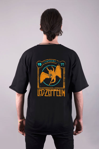 Led Zeppelin baskılı oversize tişört
