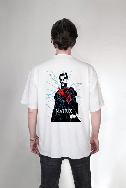 Matrix baskılı oversize tişört